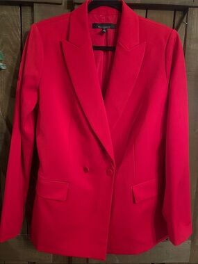 White House Black Market Bright Red Double-Button Blazer